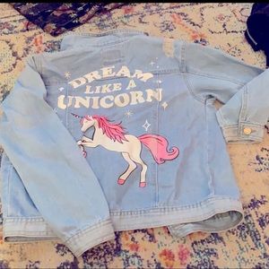 Girls Unicorn Jacket size 12 forever 21